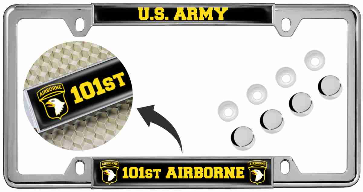 U.S. Army 101st Airborne - Car Metal License Plate Frame